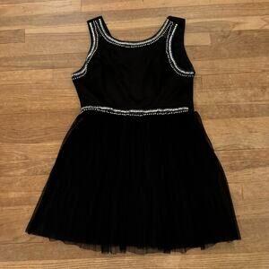 Love Reign black sleeveless embellished pleated mini dress juniors size 15
 b29